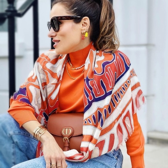 NWT orange zara shoulder pad knit top - Picture 10 of 17